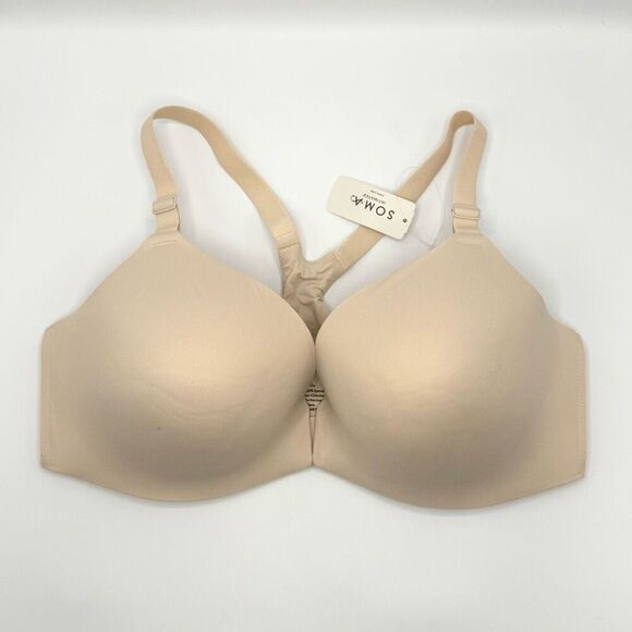 Soma Intimates Enbliss Front Close Racerback Bra in Pale Sand NWT - Women’s US 4 - Picture 1 of 7